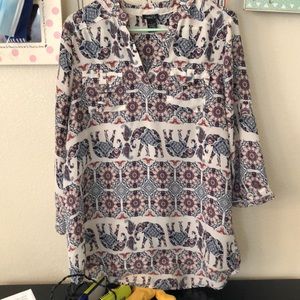 Rue 21 Elephant Print Blouse